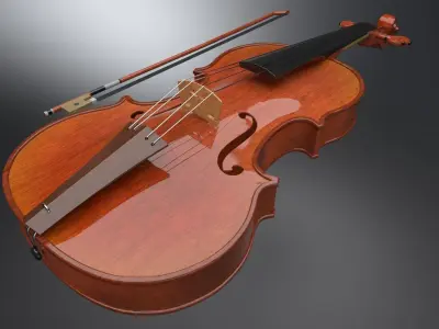 Violin Low-poly 3D model purchase
