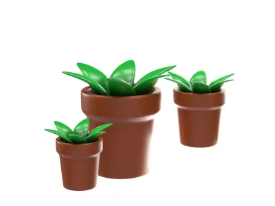 Flower pot Low-poly 3D model