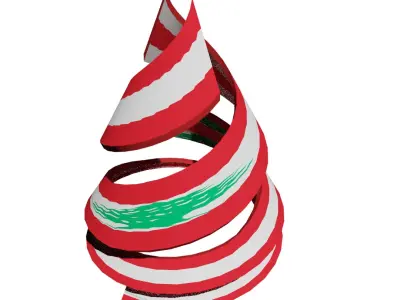 Lebanon Helix Structure Flag 3D model