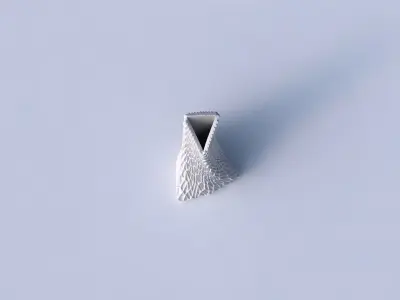 Vase twist grounded tipping triangle with wavy grid piramides 3D print model
