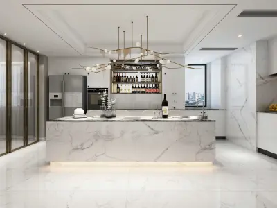 Luxury living room interior 3D model