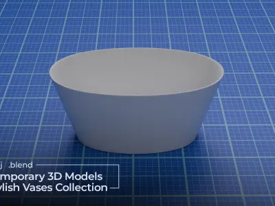 Contemporary 3D Models for Stylish Vases Collection Low-poly 3D model