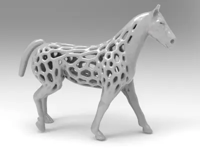 Horse Statue Low-poly 3D model