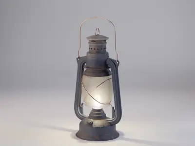 Old Pressure Kerosene Lamp Low-poly 3D model