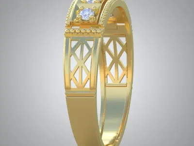Diamond ring 0529 3D printable model Free 3D print model
