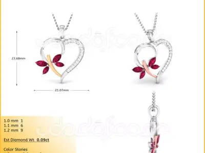 light weight yellow gold  diamond pendent -DOC-P8081 3D print model