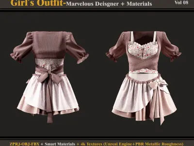 Girls Outfit-Models-Materials-Textures 3D model