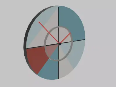 Contemporary Abstract Minimalistic Wall Clock Low-poly 3D model