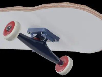 SkateBoard Low-poly 3D model 7