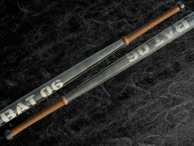 STEEL BASEBALL BAT Low-poly 3D model