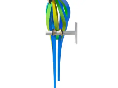 Blue Parrot Statue 3D model