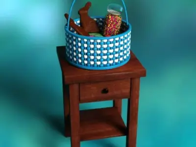 basket table decor 3D model