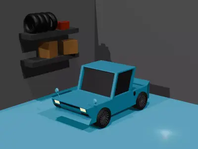 Car with garage  3D model