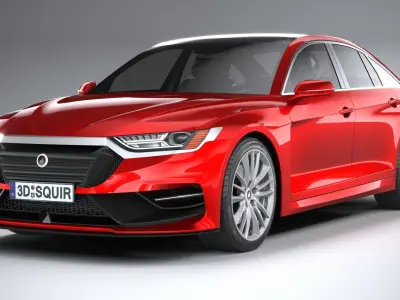 Generic Sedan v2 2020 LowPoly 3D model