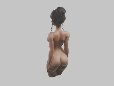 Pornstar Girl beautiful Naked Woman Free low-poly 3D model