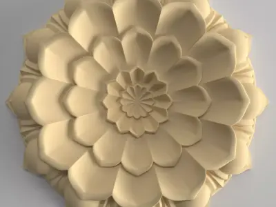 Decorative rosette with architectural carving 3D model