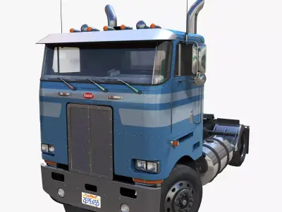 Peterbilt 362 single axle truck Low-poly 3D model
