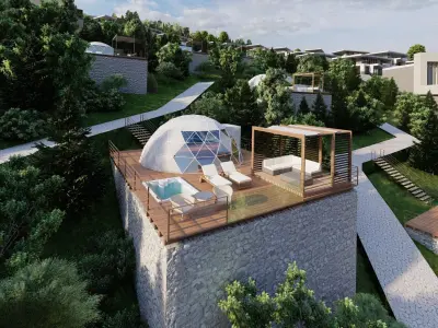 Modern Mountain Villas Igloos Hotel  3D model