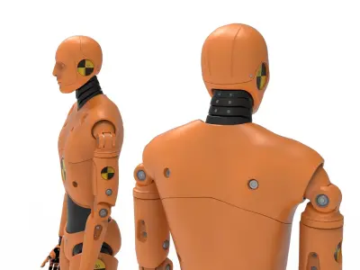 Crash Test Dummy Robot Android 2022 vs hand 3D model