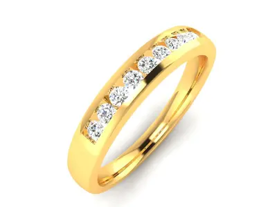 Band 3dm Render Details gold diamond wedding 3D print model