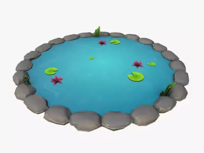 Cartoon Pond Free 3D model