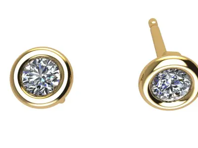 Solitaire Round Bezel Stud 3 mm 3D print model