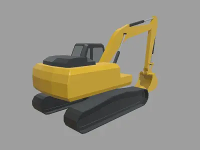 Low Poly Excavator 01 Low-poly 3D model