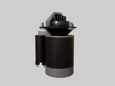 Starter Motor Low-poly 3D model