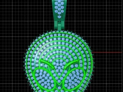 Luxury Alien Head Pendant 3D print model