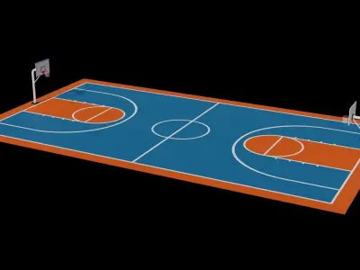 Basketball Courts Pack Low-poly 3D model