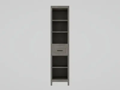 Narrow Storage Cabinet with Drawer and 5 Tier Shelf Low-poly 3D model