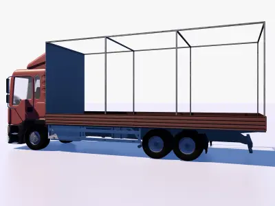Truck with sides and stands 3D model
