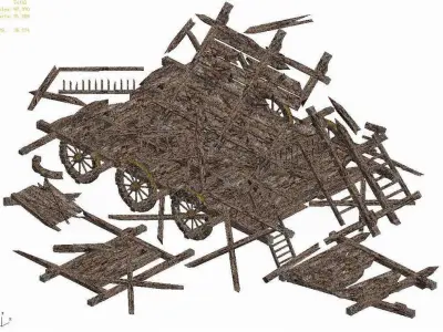 Game Elf Mountain - Broken - Chariot 03 3D model