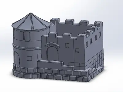 mini castle pattern vase 3D print model