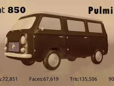Fiat 850 3D model buy