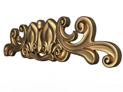 Carved Plaster Molding Decoration 037 Low-poly 3D model