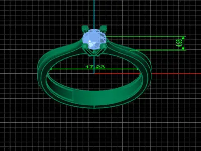 STL 3DM Print Ready Women Diamond Ring Lightweight Printable  3D print model 113