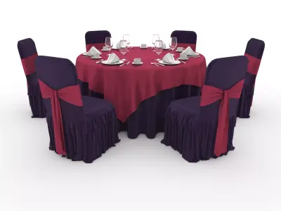 Banquet Table and Chair 54 3D model