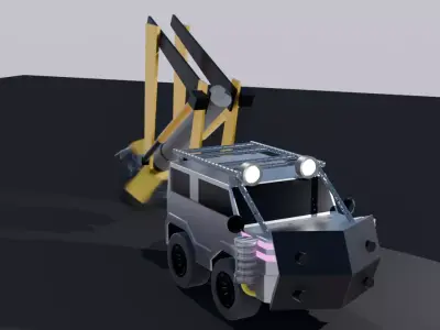 Epic Drill Car Armored Version Low-poly 3D model