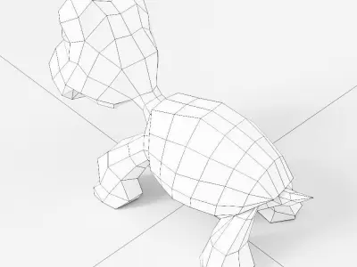 Turtle cartoon 3d model  Low-poly 3D model