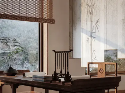  Chinese Bedroom interior 123 3D model