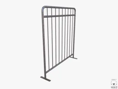 Metal Barrier PBR Free low-poly 3D model