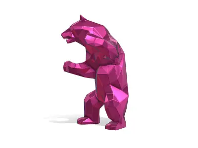 bear low poly 3D print model