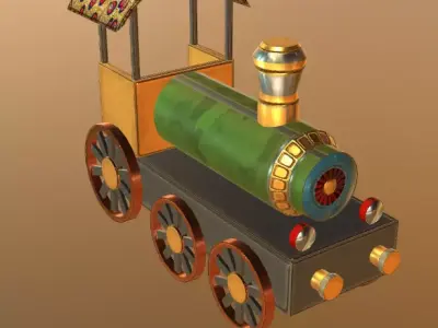 Toy train Low-poly 3D model