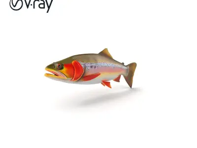 Artistic Cutthroat Trout with Detailed Markings model pack Low-poly 3D model