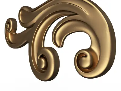 Carved Plaster Molding Decoration 036 Low-poly 3D model