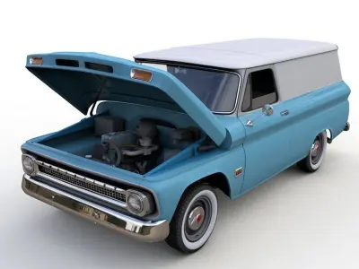 CHEVY C10 PANEL TRUCK 1966 3D model