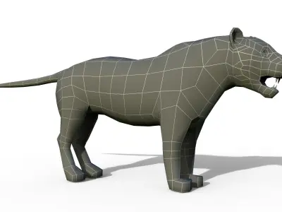 Leopard game ready Low-poly 3D model