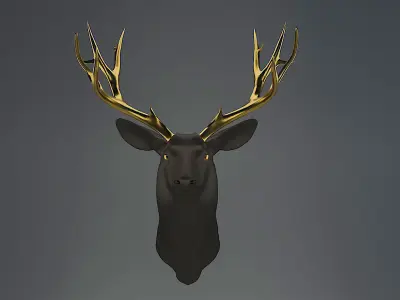 Deer Head 3d model Low-poly 3D model