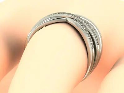 CROSSOVER DIAMOND RING 3D print model